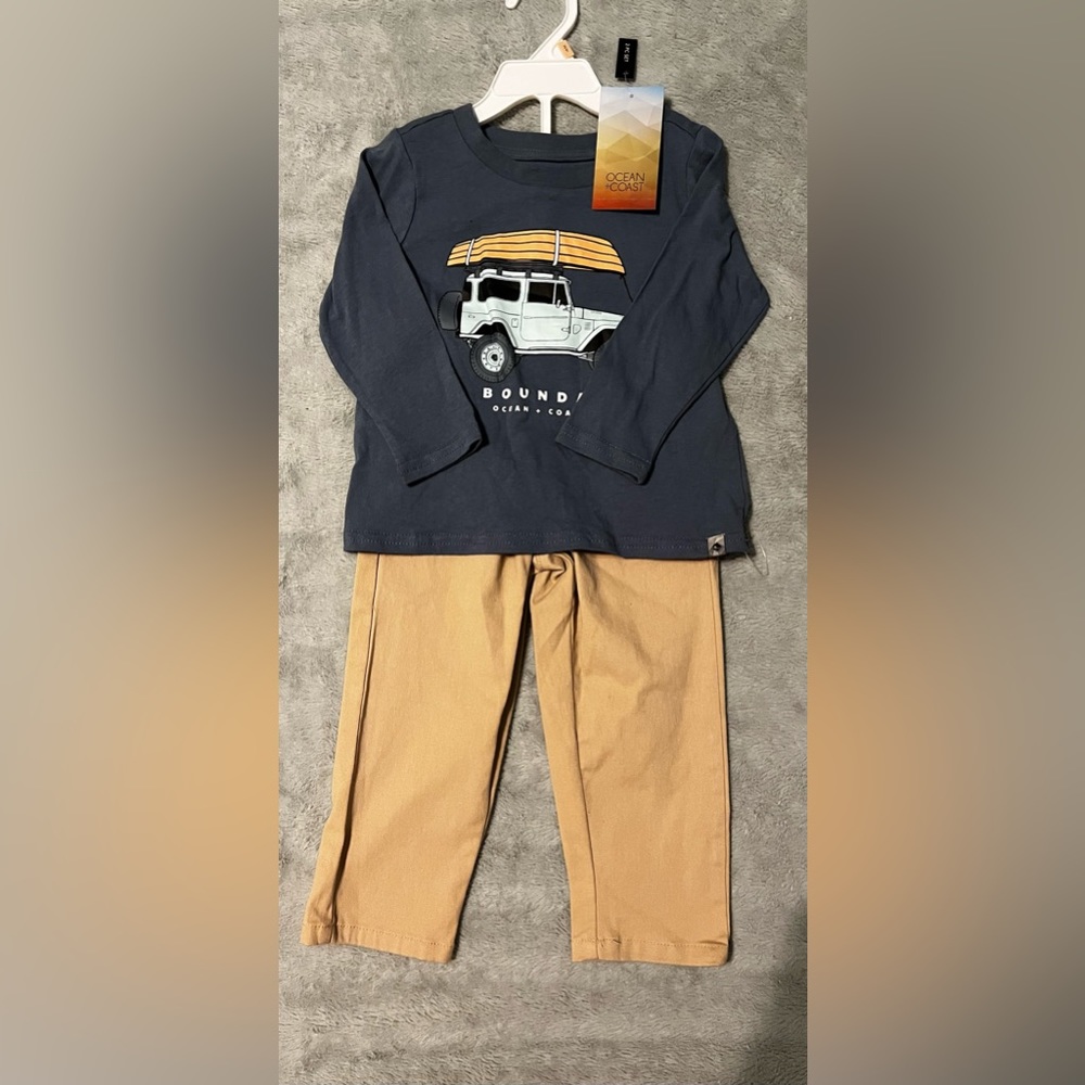 Ocean Coast NWT 2T Boys Toddler Long Sleeve Shirt with Pants